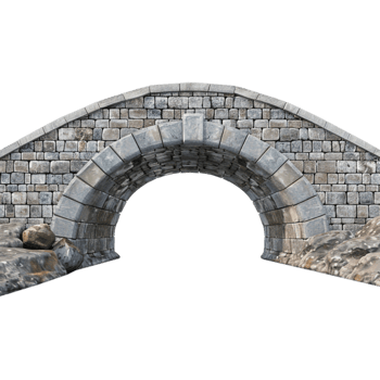 Bridge on Water Stream on Transparent Background png