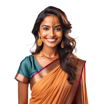 portrait of a smiling Indian woman png