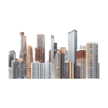 Buildings Skyscrapers Footer on Transparent Background png