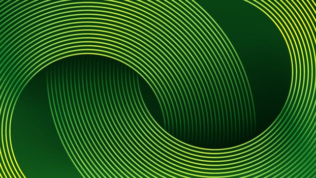 Geometric circles gradient green background. Abstract modern curved lines design illustration. Suit texture for web, banner, brochure, flyer, poster. vector