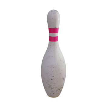3d render bowling pin with transparent background png