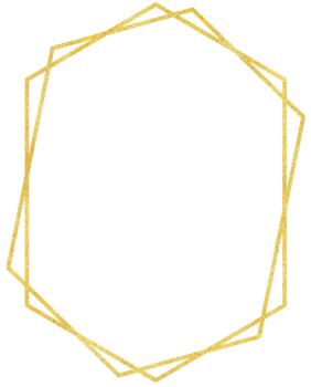 Luxury gold glitter geometric wedding frame png