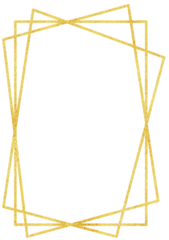 Luxury gold glitter geometric wedding frame png