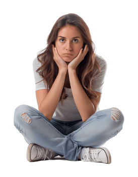 Bored Woman Isolated on Transparent Background png