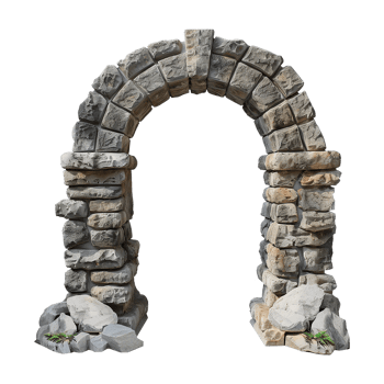 Stacked Stone Arch Isolated on Transparent Background png