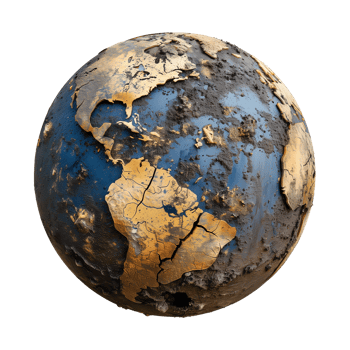 Polluted Earth 3D Concept Isolated on Transparent Background png