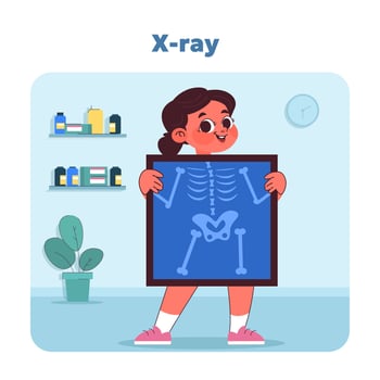 Pediatric radiology concept. illustration vector