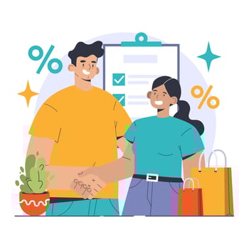 Direct Sales dynamic. Flat illustration vector