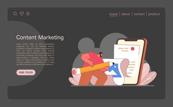 Content Marketing strategy concept. Flat illustration vector