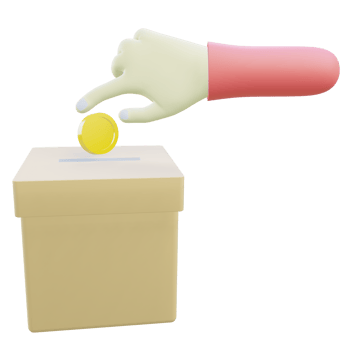 3 D illustration of donation icon png