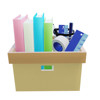 3 D illustration of school material donation icon png