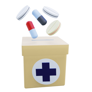3 D illustration of medicine donation icon png