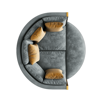 Top view bubble Sofa isolated on transparent background png