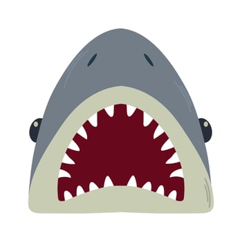 Shark jaws icon clipart avatar logtotype isolated illustration vector