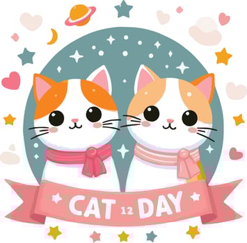 Cat Day Event Art Illustration vector