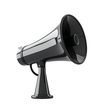 3D-rendered megaphone mock up on a transparent background png