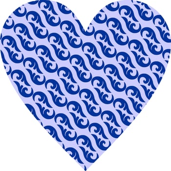Heart-shaped ornament design, consisting of many patterns and colors vector
