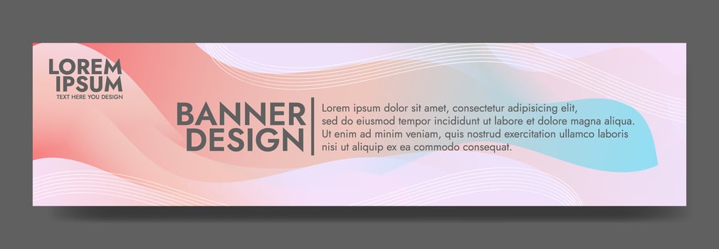 Create stunning visuals with this smooth pink and blue gradient wave banner. Perfect for headers, promotional banners, and dynamic graphic design vector