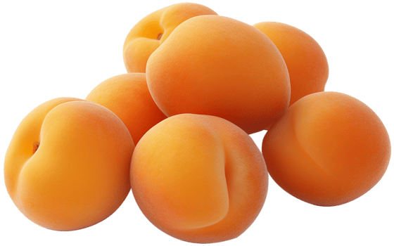 A group whole Apricot isolated on a transparent background png