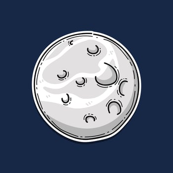 Full Moon sticker illustration design isolated in a dark blue background vector