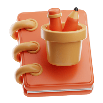 Pencil Case education school illustration 3d png