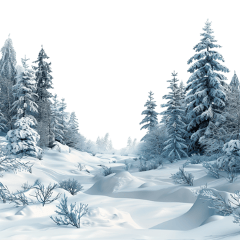 Winter Forest Footer on Transparent Background png