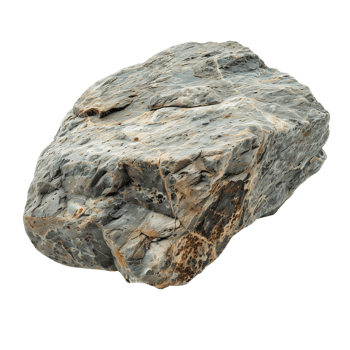 A single large rock isolated on a transparent background png