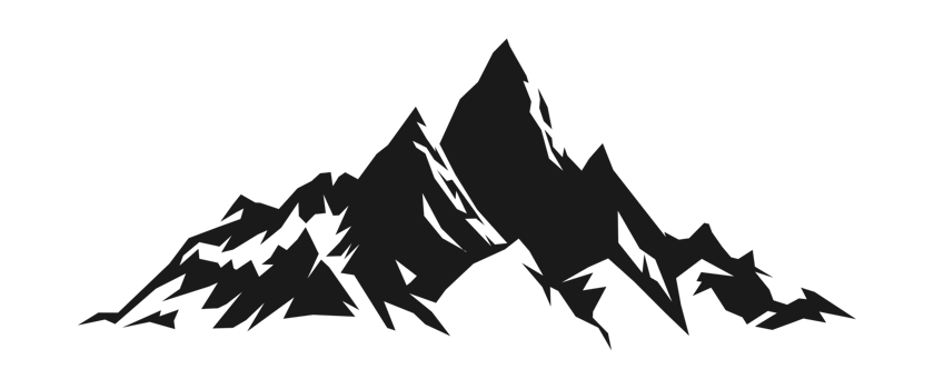 Silhouettes of mountain. Landscape, environment concept. Black and white illustration. png