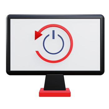 3 D illustration of computer restart icon png