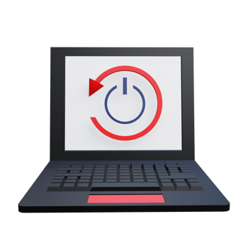 3 D illustration of laptop restart icon png
