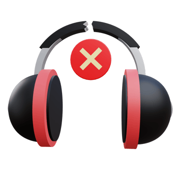 3 D illustration of repair broken headphone icon png