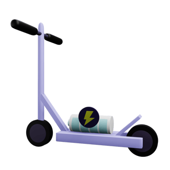 3 D illustration of scooter battery icon png