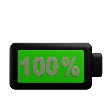 3 D illustration of battery icon png