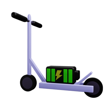 3 D illustration of scooter battery icon png