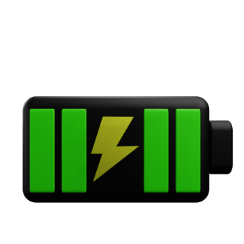 3 D illustration of battery icon png