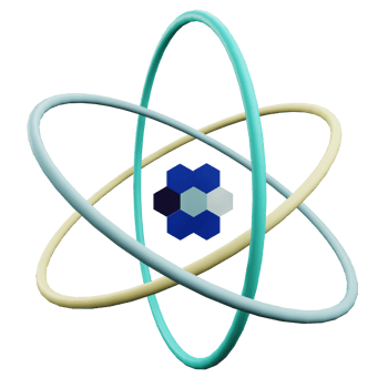 3 D illustration of atom icon png