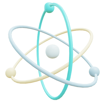 3 D illustration of atom icon png