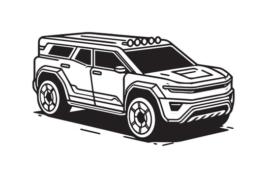 Simple and easy car coloring page for kids and Toddler. car coloring books for kids vector
