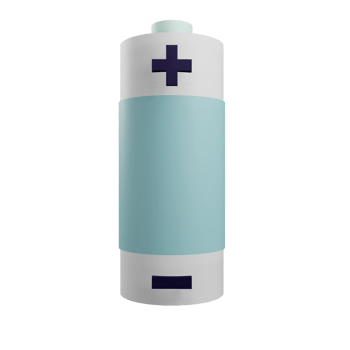 3 D illustration of battery icon png
