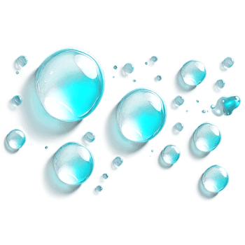 Abstract drop water paint strokes and ink drops in aqua watercolor on transparent background. png