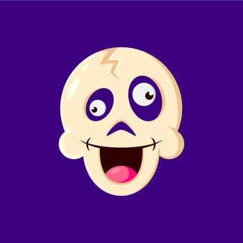 Halloween holiday skull emoji cartoon character vector
