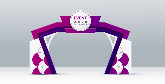 Event arch, entrance gate, entry welcome archway vector