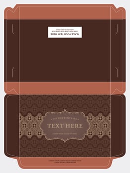 Box packaging die cut template batik seamless pattern design vector