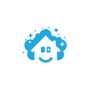 House happy cleaning logo vector