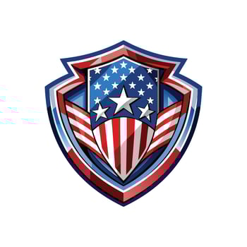 US flag with shield vector