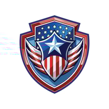 US flag with shield vector