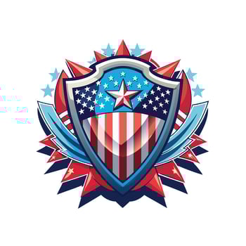US flag with shield vector