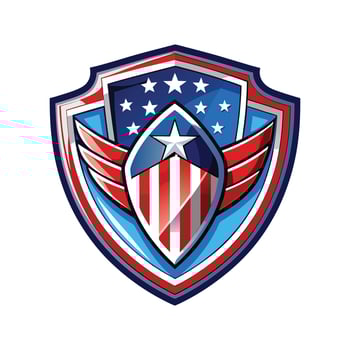 US flag with shield vector