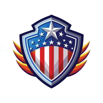 US flag with shield vector