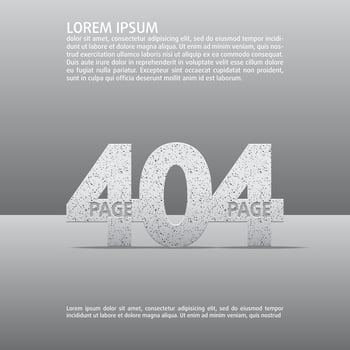 The number 404 page and the text page vector